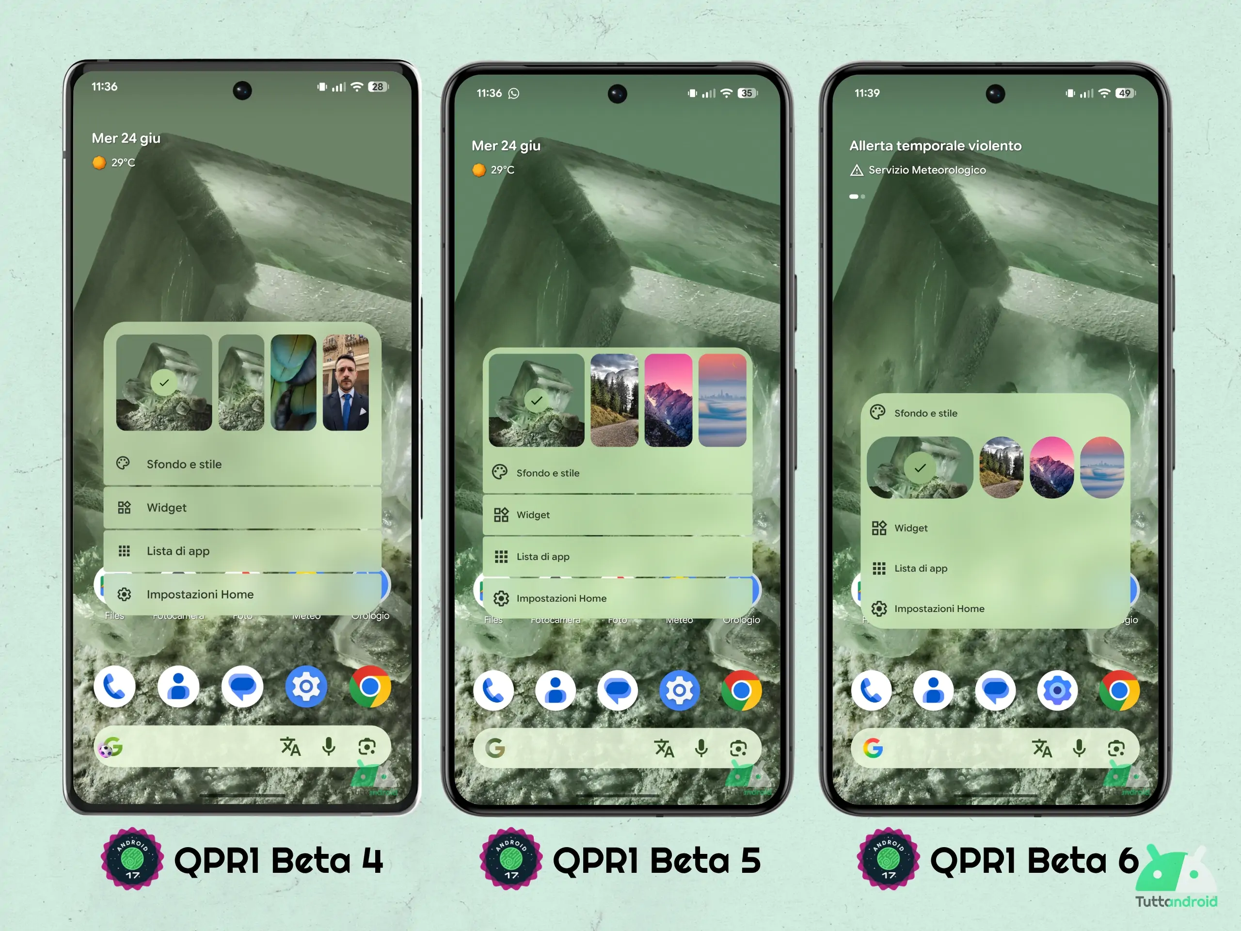 Android 17 QPR1 - Bêta 6 - Pixel Launcher - Menu contextuel