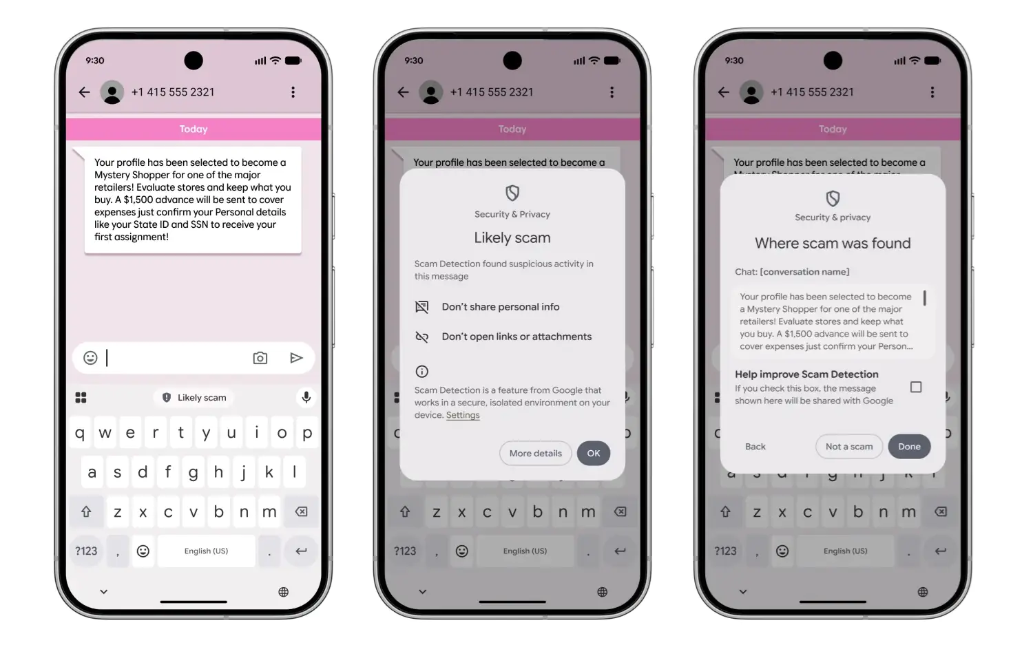 Google Pixel Drop - Septembre 2026 - Protection contre la fraude Gboard