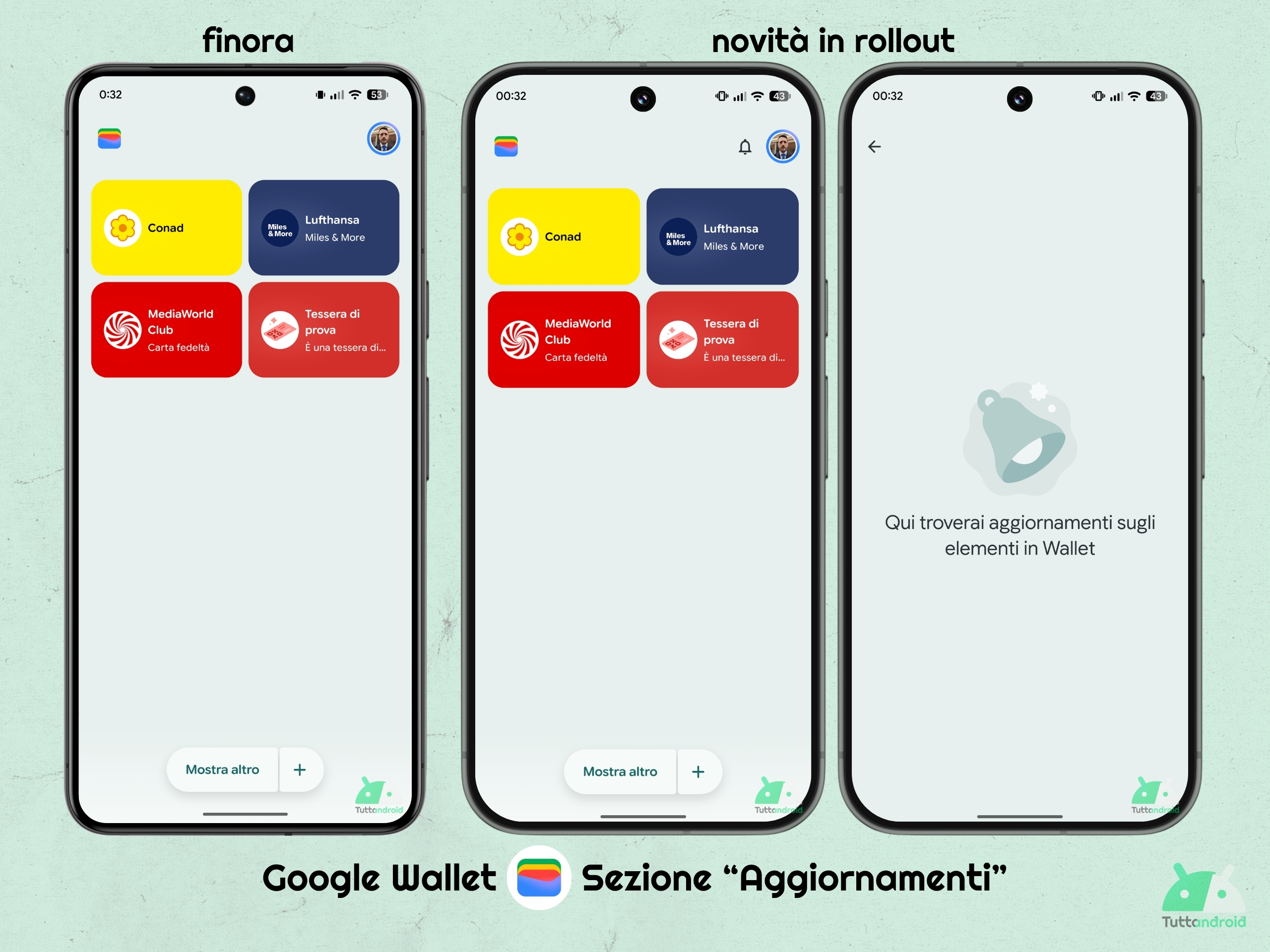 Google Wallet – Section Mises à jour